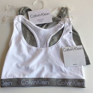 NWT Calvin Klein bra 2 pack grey and white